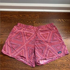 Patagonia Pink Athletic Shorts Geometric Design